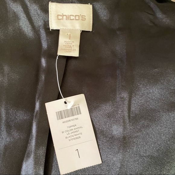 Chico's Statement Blazer Jacket Zebra Animal Print NWT - Picture 6 of 7